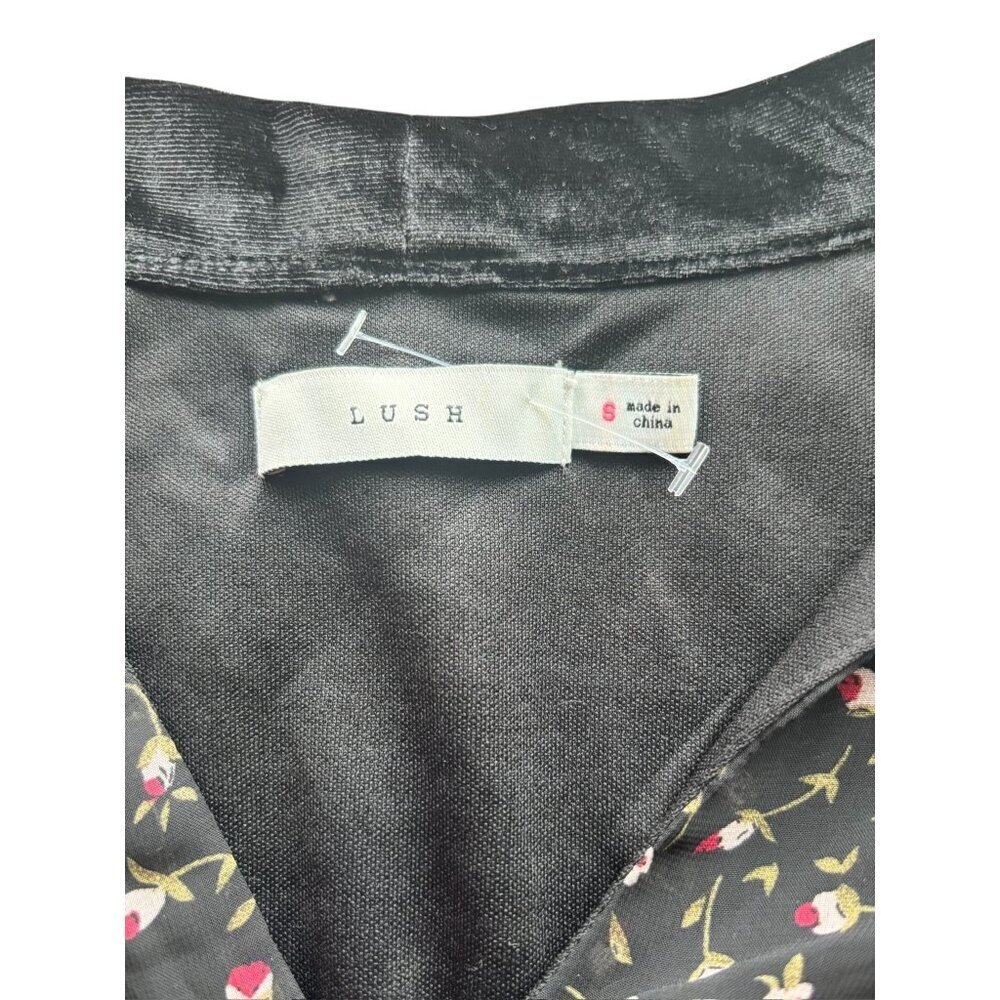 Lush Women's Black Floral Shear Short Dress - Picture 4 of 8